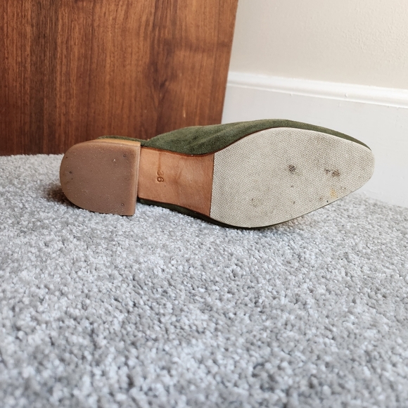 JAMES | SMITH 'Cafe Society' Mules - Green Suede - Picture 4 of 8